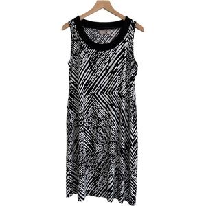 Chico’s Women’s Sleeveless Printed Abstract Knee Length Flowy Dress